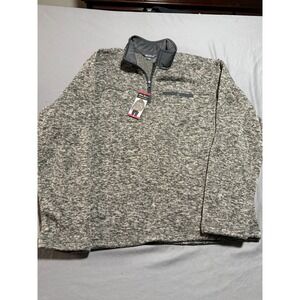 Eddie Bauer Men Sweater Fleece Quarter Zip Pullover Charcoal Heather EMJ1504S XL